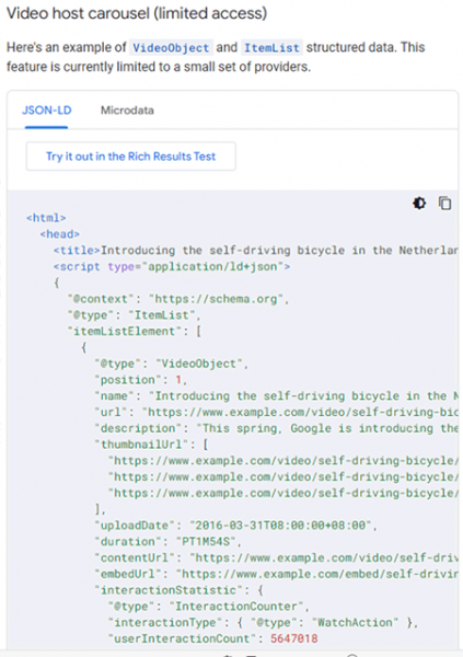 Google Ends Video Carousel Structured Data Test
