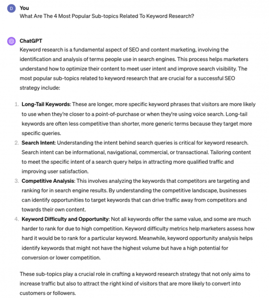 How To Use ChatGPT For Keyword Research