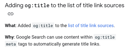 Google Now Uses Open Graph Title Tag (og:title) For Title Links