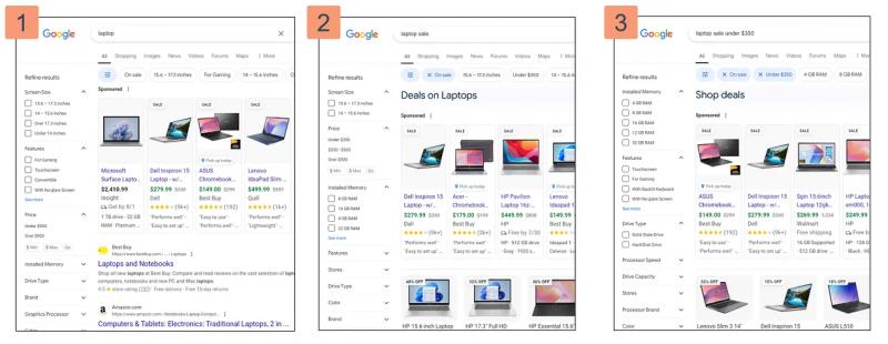 Query Refinements: How Google Helps Users Find Products Faster