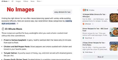 Google Updates AI Mode Recipe Sites Results In Response To Backlash
